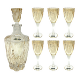 Bohemia Crystal Bottle & Goblet Set, 7 Pieces