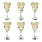Bohemia Crystal Goblet Set, 6 Pieces -Gold