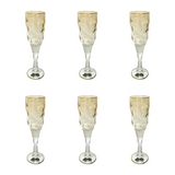 Bohemia Crystal Flute Set, 6 Pieces -Gold