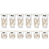 Bohemia Crystal Longdrink & Tumbler Set, 12 Pieces -Gold