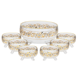 Bohemia Crystal Bowl Set, 7 Pieces -Gold & Silver