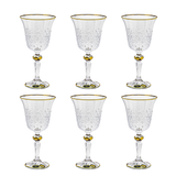Bohemia Crystal Goblet Set, 6 Pieces -Gold