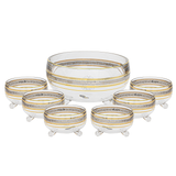 Bohemia Crystal Bowl Set, 7 Pieces -Gold & Silver