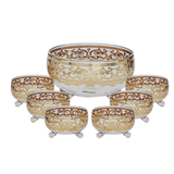Bohemia Crystal Bowl Set, 7 Pieces -Gold