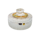 Bohemia Crystal Bonbonniere with Cover -Hand Cut -18 cm -Gold