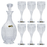 Bohemia Crystal Bottle & Goblet Set, 7 Pieces