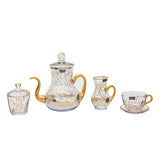 Bohemia Crystal Tea Set, 17 Pieces -Gold