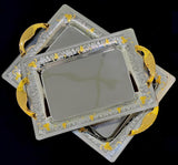 Arsha Rectangular Tray with Handles, 2 Pieces -Stainless Steel 18/10