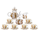 Bohemia Crystal Tea Set, 17 Pieces -Gold