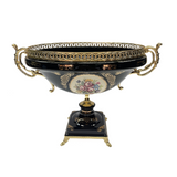 Limoge Rostema Bowl with Legs -Cobalt Blue & Gold -45x30x45 cm