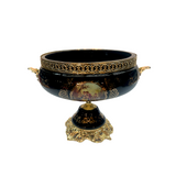Limoge Rostema Bowl with Base -Romeo & Juliet -Cobalt Blue & Gold -40x40x30 cm