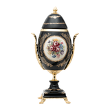Limoge Rostema Potiche with Legs & Gold Plated Handles -Cobalt Blue & Gold -40 cm