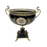 Limoge Rostema Bowl with Legs -Cobalt Blue & Gold -28x21x28 cm