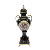 Limoge Rostema Potiche with Legs & Gold Plated Handles -Cobalt Blue & Gold -45 cm