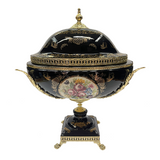 Limoge Rostema Gardinera with Gold Plated Legs -Cobalt Blue & Gold -30x41x55 cm