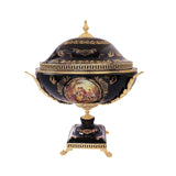 Limoge Rostema Gardinera with Gold Plated Legs -Romeo & Juliet -Cobalt Blue & Gold -30x41x55 cm