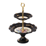 Limoge Rostema 2 Tier Cake Stand -Cobalt Blue & Gold