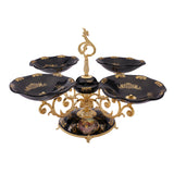 Limoge Rostema 4 Tier Stand -Romeo & Juliet -Cobalt Blue & Gold