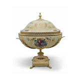 Limoge Rostema Gardinera with Gold Plated Legs -Beige & Gold -43x30x58 cm