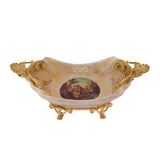 Limoge Rostema Plate with Gold Plated Handles & Legs -Romeo & Juliet -Beige & Gold