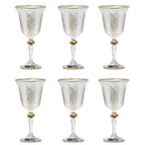 Bohemia Crystal Goblet Set, 6 Pieces -Gold
