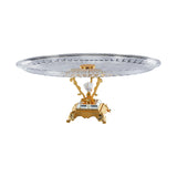 Oval Plate with Base -Gold -35x24 cm