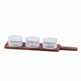 Nut Bowl Set on a Wooden Stand, 3 Pieces