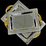 Arsha Rectangular Tray with Handles, 2 Pieces -Stainless Steel 18/10