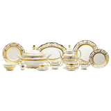 Bangladesh Dinner Set, 124 Pieces -Gold -Porcelain