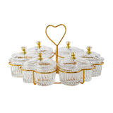 Heart-shaped Nuts Set with Lids on a Stand, 6 Pieces
