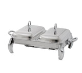Royal Alfredo 2 Rectangular Food Warmers -Silver -2x1.5 Lit.