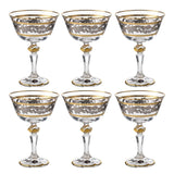 Bohemia Crystal Cocktail Set, 6 Pieces -Silver & Gold -180 ml