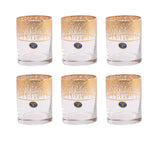 Bohemia Crystal Tumbler Set, 6 Pieces -Gold -320 ml