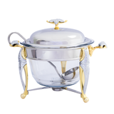 Soup Warmer with Ladle -4.0 Lit. -Stainless Steel 18/10 & Tempered Glass -Gold