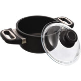 AMT Pot with Glass Lid -16 cm -Cast Aluminium