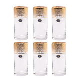 Bohemia Crystal Longdrink Set, 6 Pieces -Gold -350 ml
