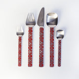 Carl Mertens Cutlery Set, 30 Pieces -Red -Stainless Steel 18/10