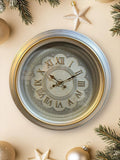 Wall Clock -58.2x58.2 cm -Silver & Gold