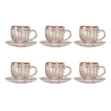 Teacup with Saucer Set, 12 Pieces -Gold