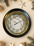 Wall Clock -60.2x60.2 cm -Black & Gold