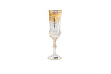 Bohemia Crystal Flute Set, 6 Pieces -Gold