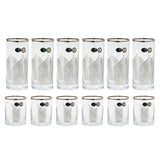 Bohemia Crystal Longdrink & Tumbler Set, 12 Pieces -Silver