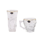Bohemia Crystal Longdrink & Tea Cups Set, 12 Pieces -Gold