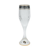 Bohemia Crystal Flute Set, 6 Pieces -Gold & Silver