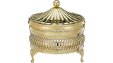Queen Anne Round Butter Dish -10 Dia cm -Gold Plated