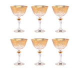Bohemia Crystal Cocktail Set, 6 Pieces -Gold -180 ml