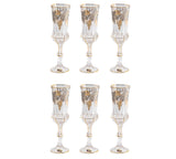 Bohemia Crystal Flute Set, 6 Pieces -Silver & Gold