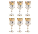 Bohemia Crystal Goblet Set, 6 Pieces -Gold