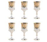 Bohemia Crystal Goblet Set, 6 Pieces -Silver & Gold