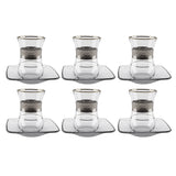 Pasabahce Istikana with Saucer Set, 12 Pieces -Silver